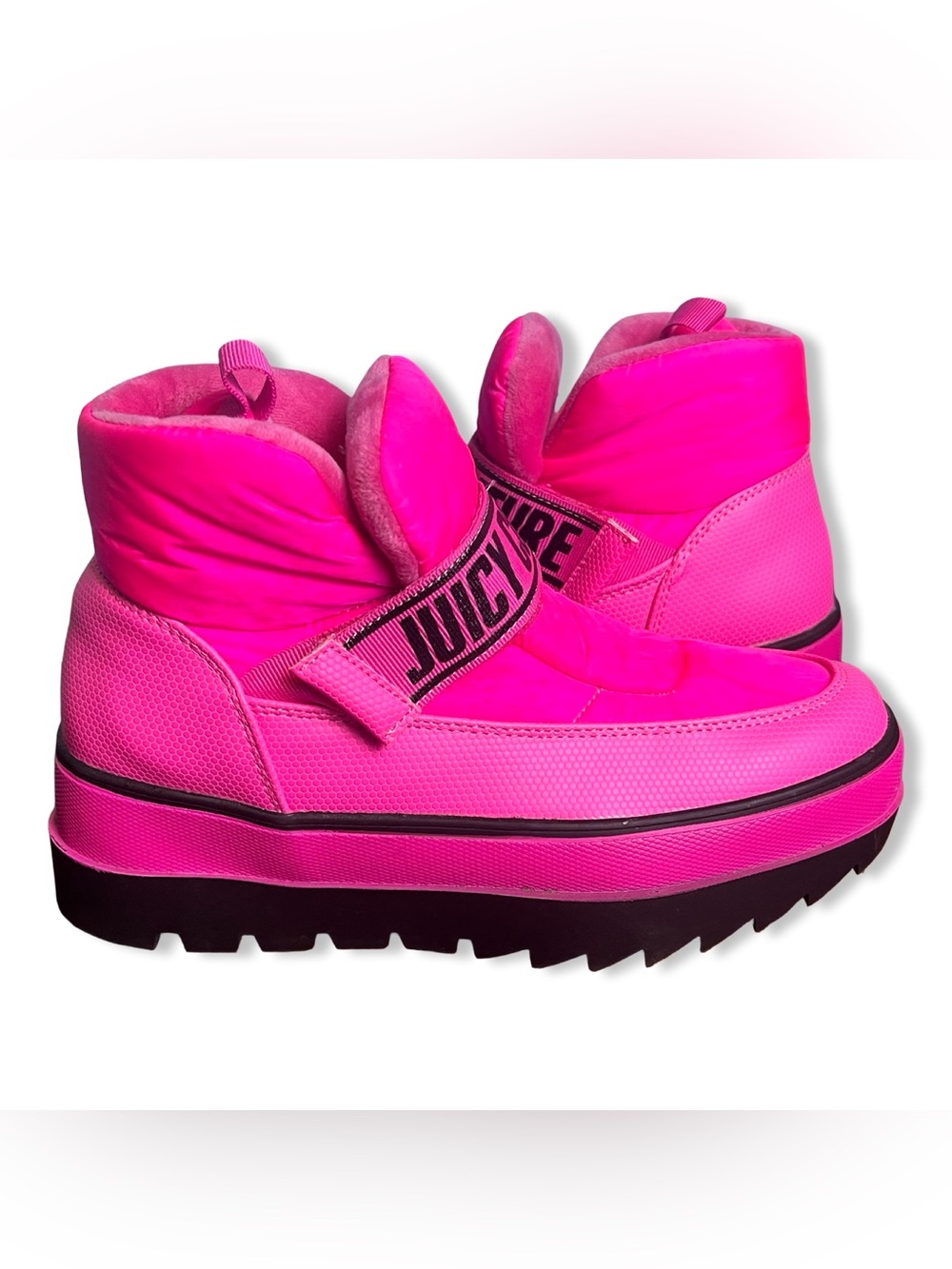 Juicy Couture‎ Y2K Veronica Platform Puffer Snow Boot Hot Pink Sz 7
